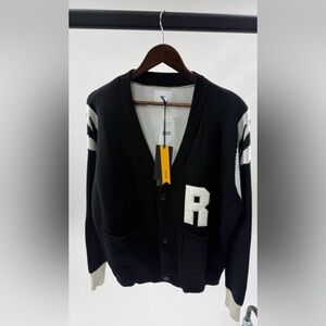 Rhude Black Cardigan with White Lettering